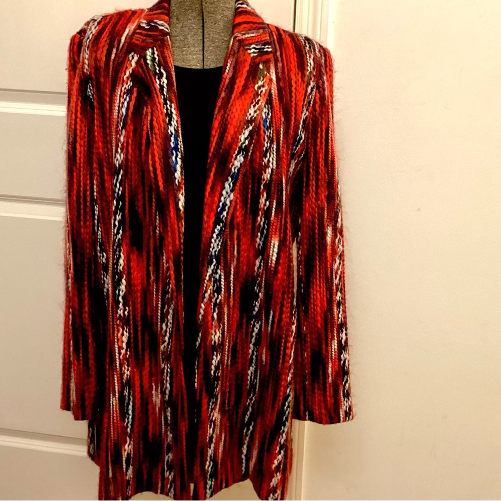 BOHO CHIC STUNNING MULTI STRIPED CARDIGAN JACKET SZ L NWT$198